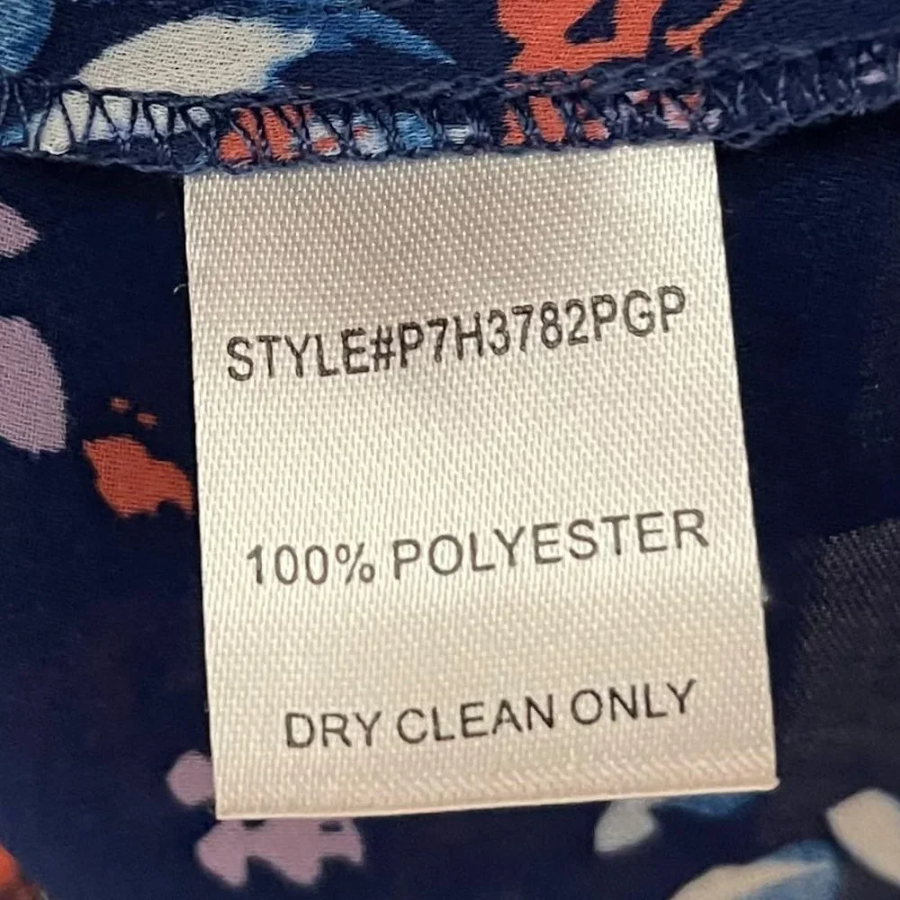 Parker XS Navy Floral On Off Shoulder Half Sleeve Blouse - Picture 5 of 5
